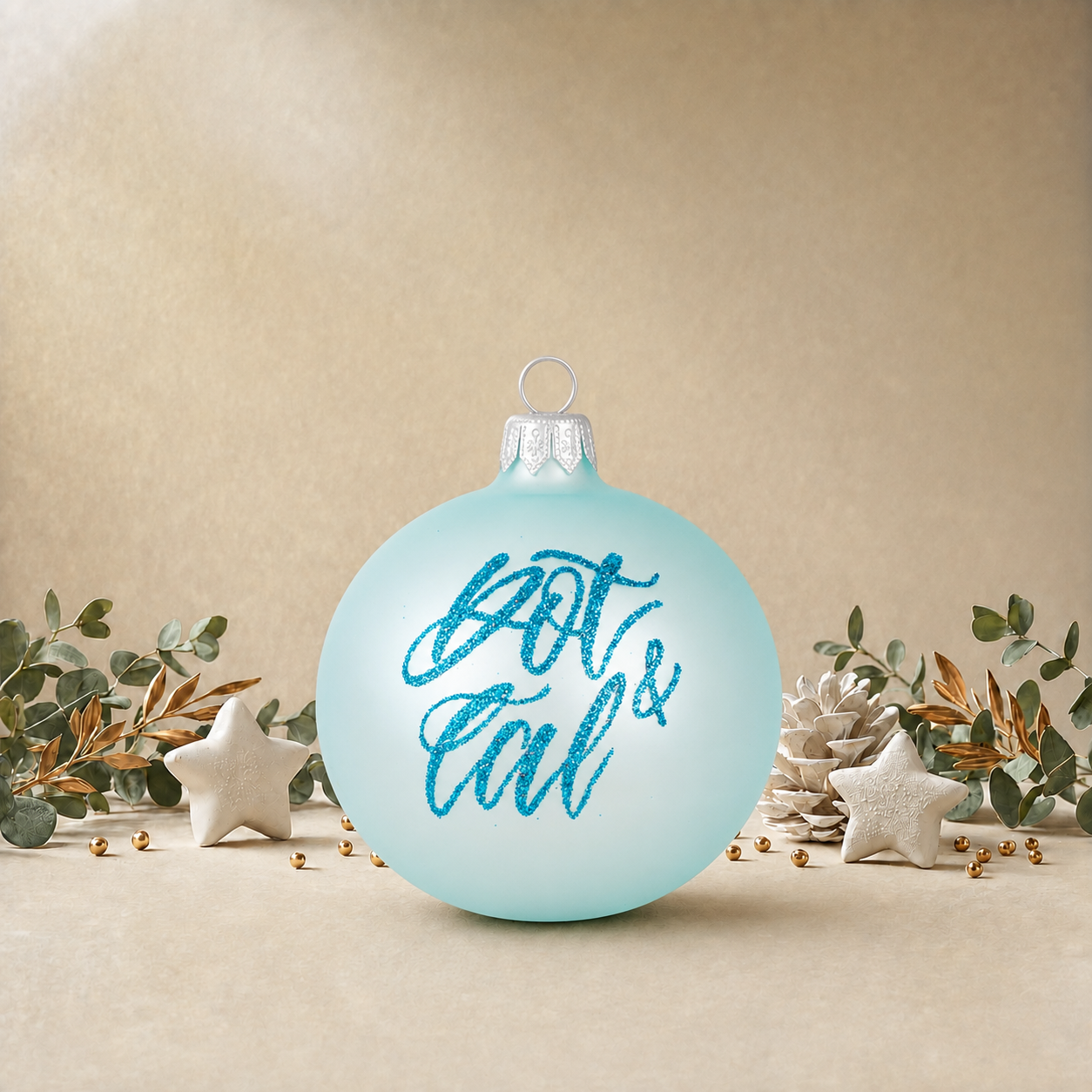 Soft Blue Plain Bauble front