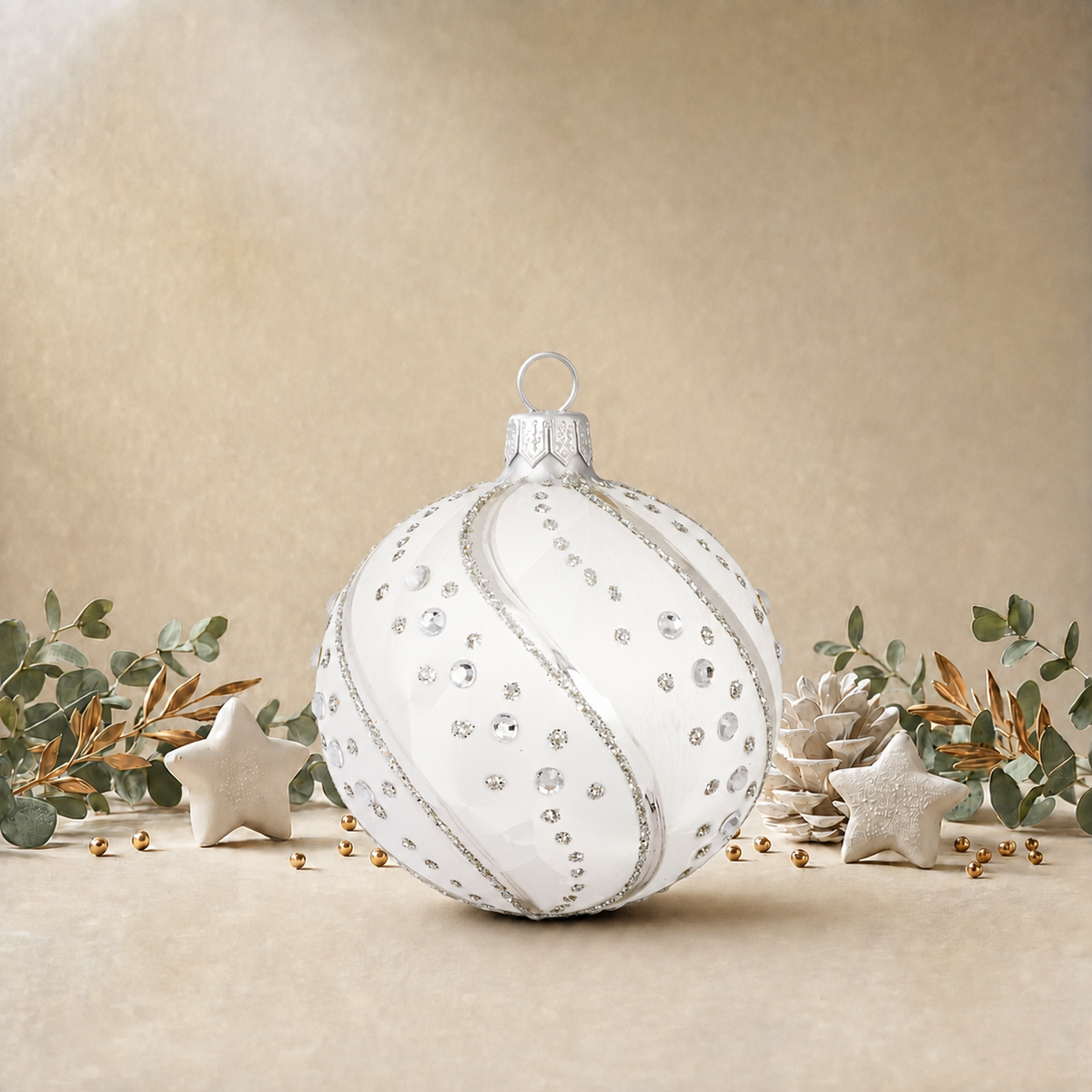 White Bauble with Jewels back