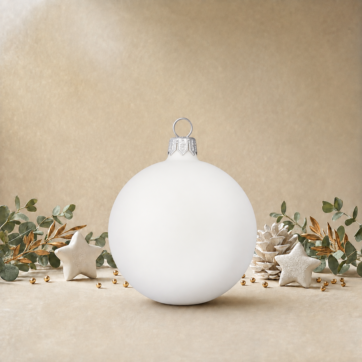 White Bauble with Paw Prints back
