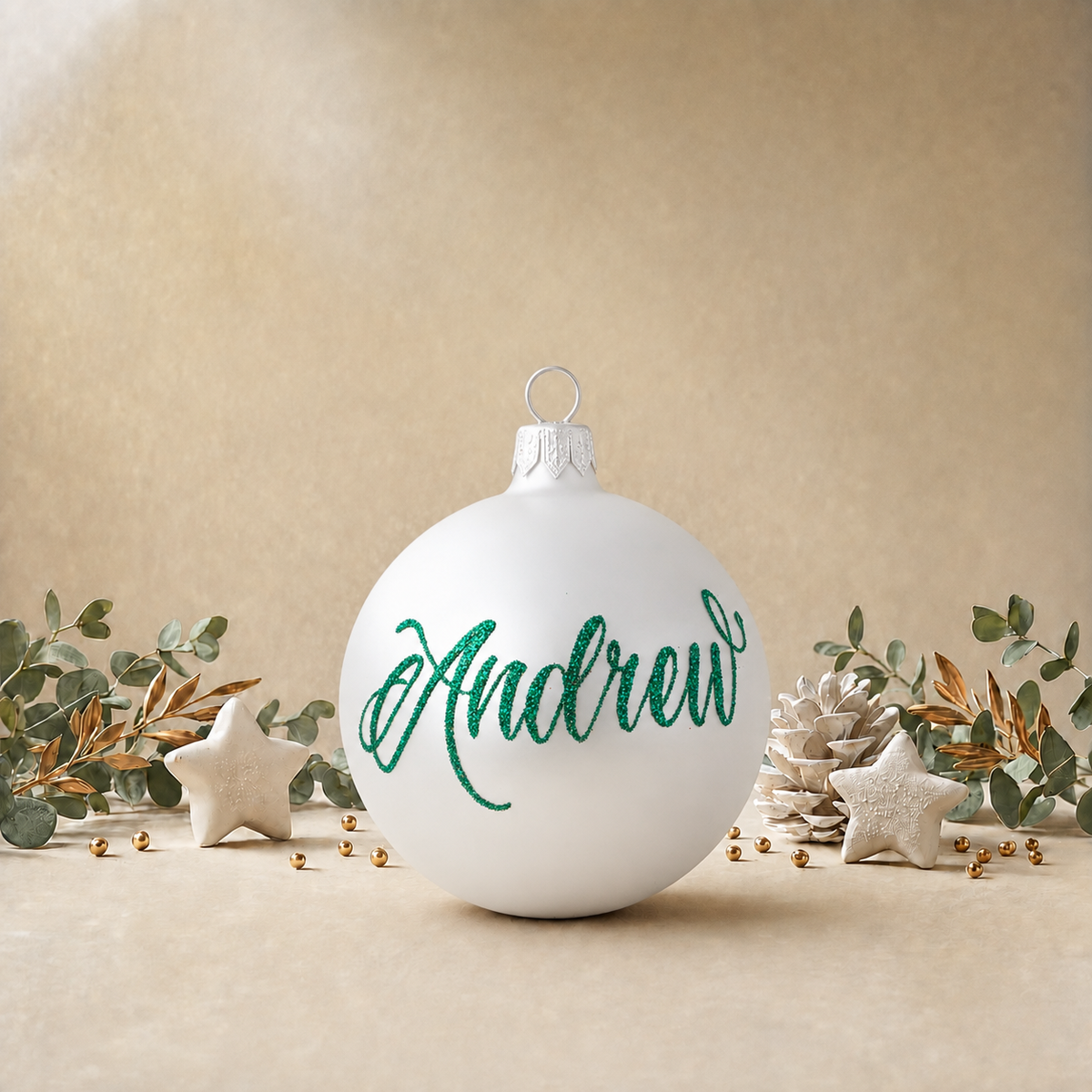 Medium White Plain Bauble front