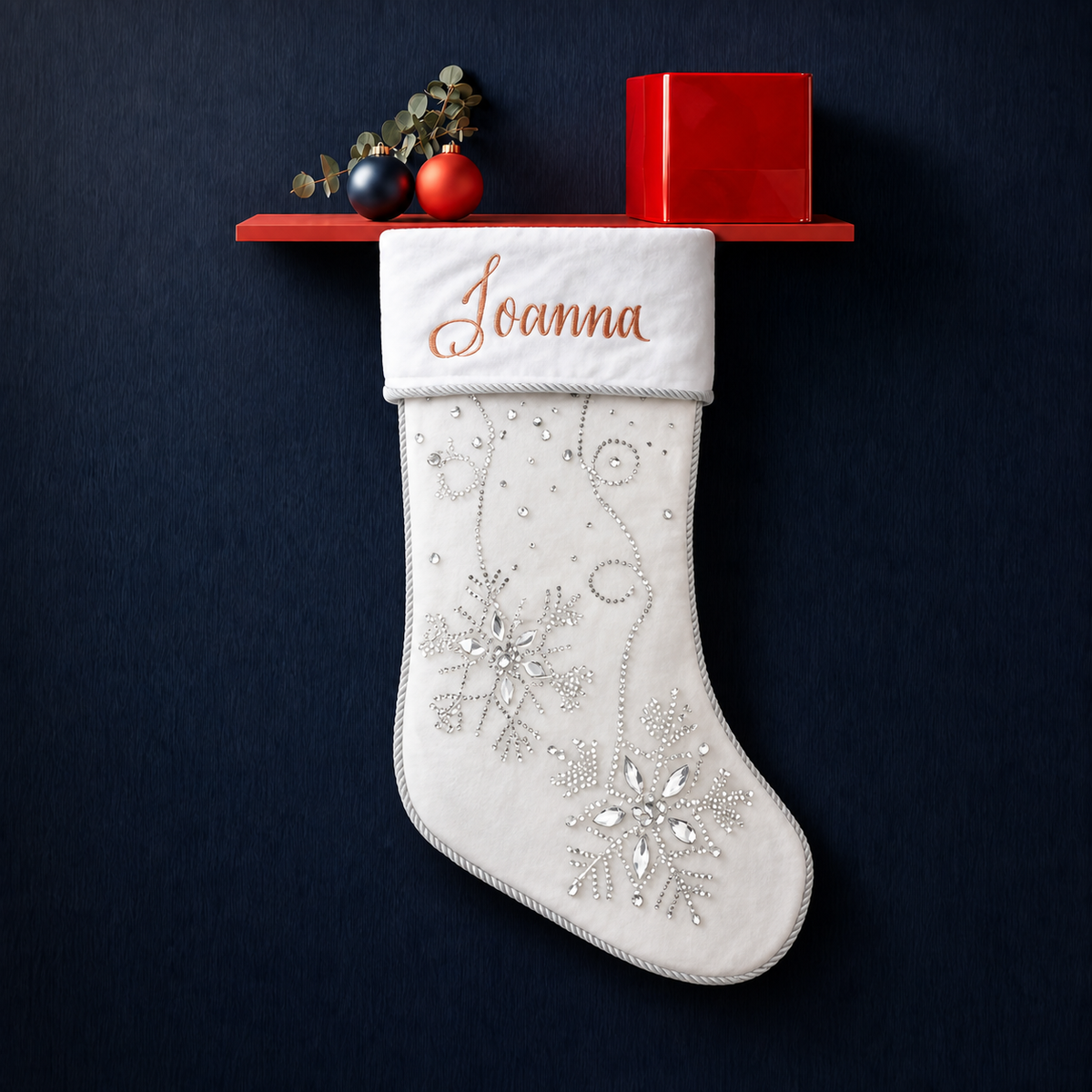 White Snowflake Stocking